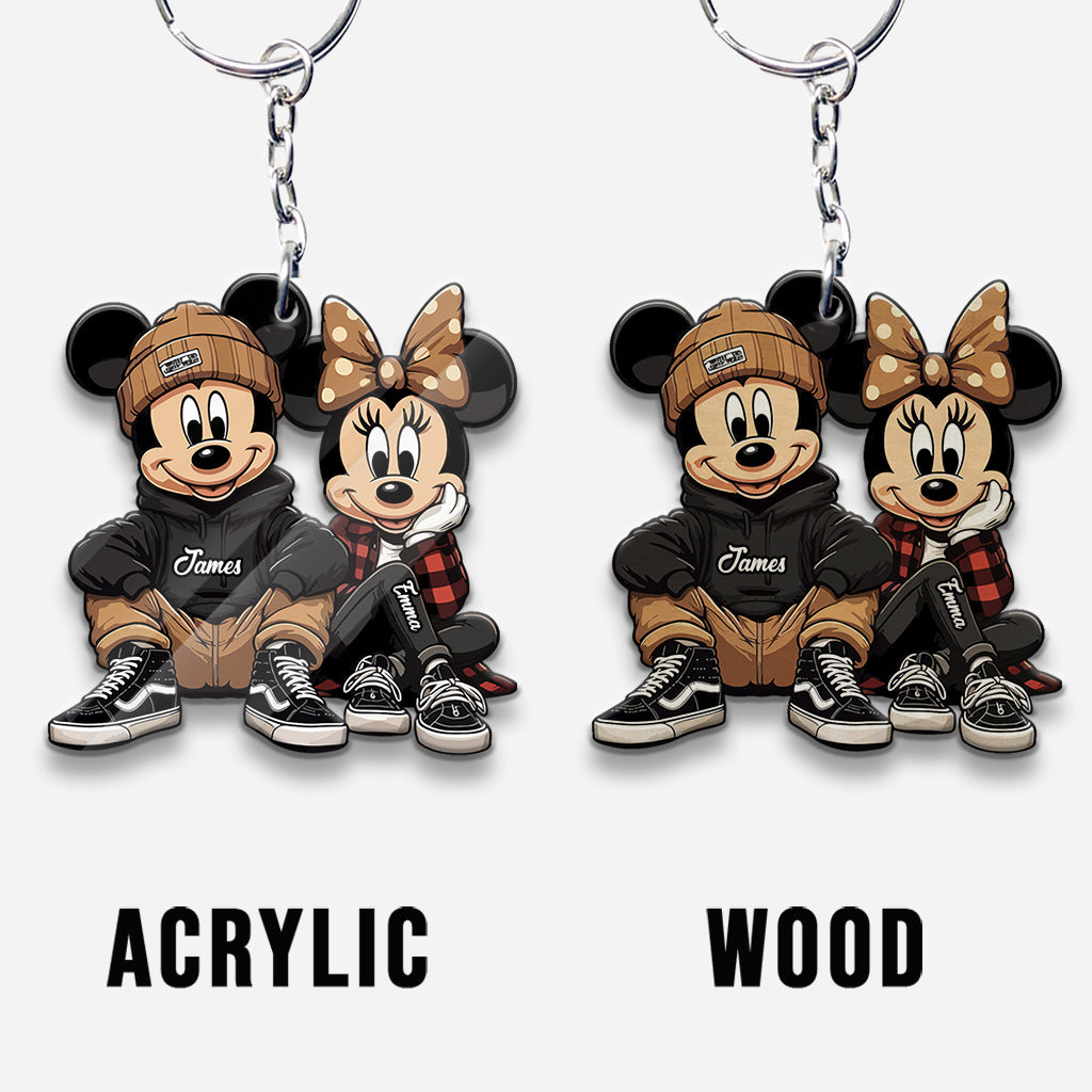 Personalized Chicano Mouse Keychain Custom Name Gift for Couple Keychain GradoCreations