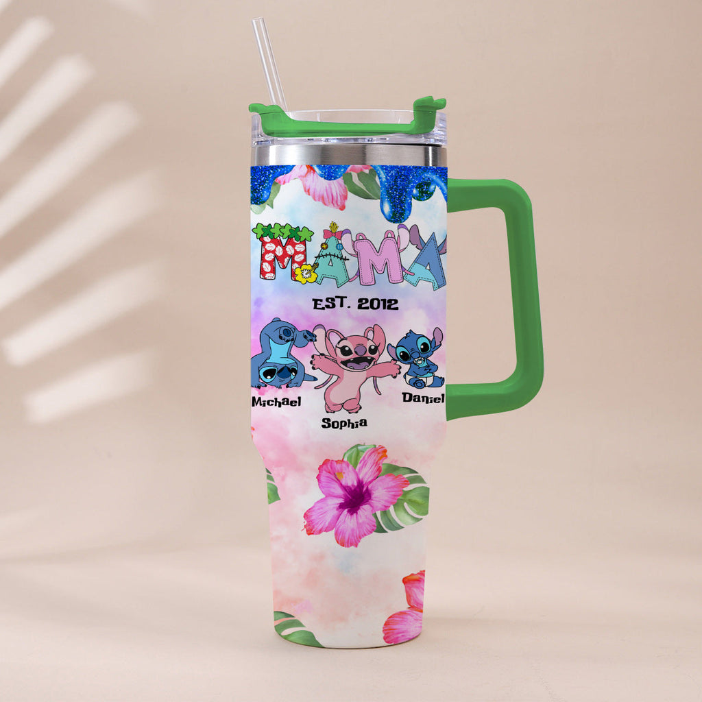 Personalized Ohana Tumbler with Handle Custom Name Gift for Mom Tumbler With Handle GradoCreations