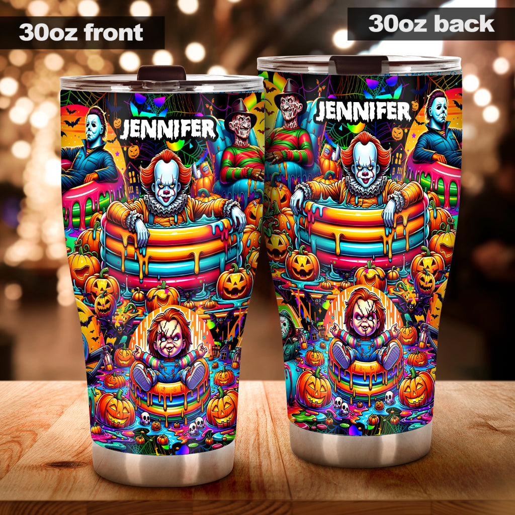 Personalized Halloween Tumbler Custom Name Drinkware Gift Tumbler GradoCreations