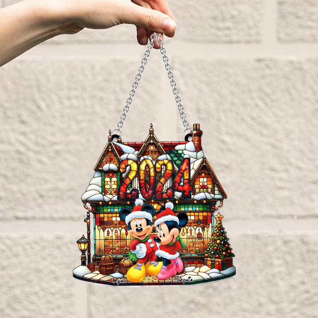 Personalized Christmas Suncatcher Ornament Custom Name Gift Window Hanging Suncatcher Ornament GradoCreations