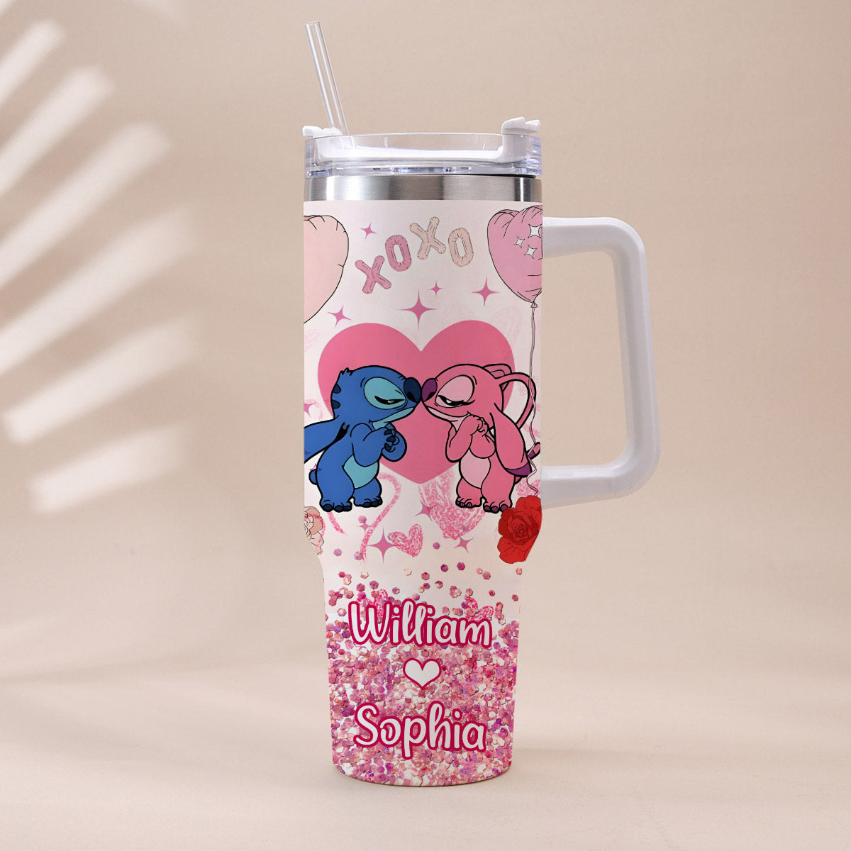 Personalized Ohana Tumbler with Handle Custom Name Gift for Couples Tumbler With Handle GradoCreations