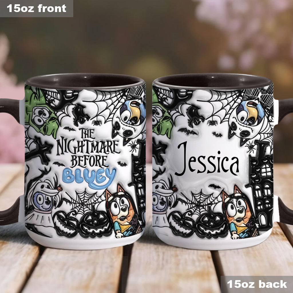 Personalized Nightmare Accent Mug Custom Name Gift for Halloween Accent Mug GradoCreations