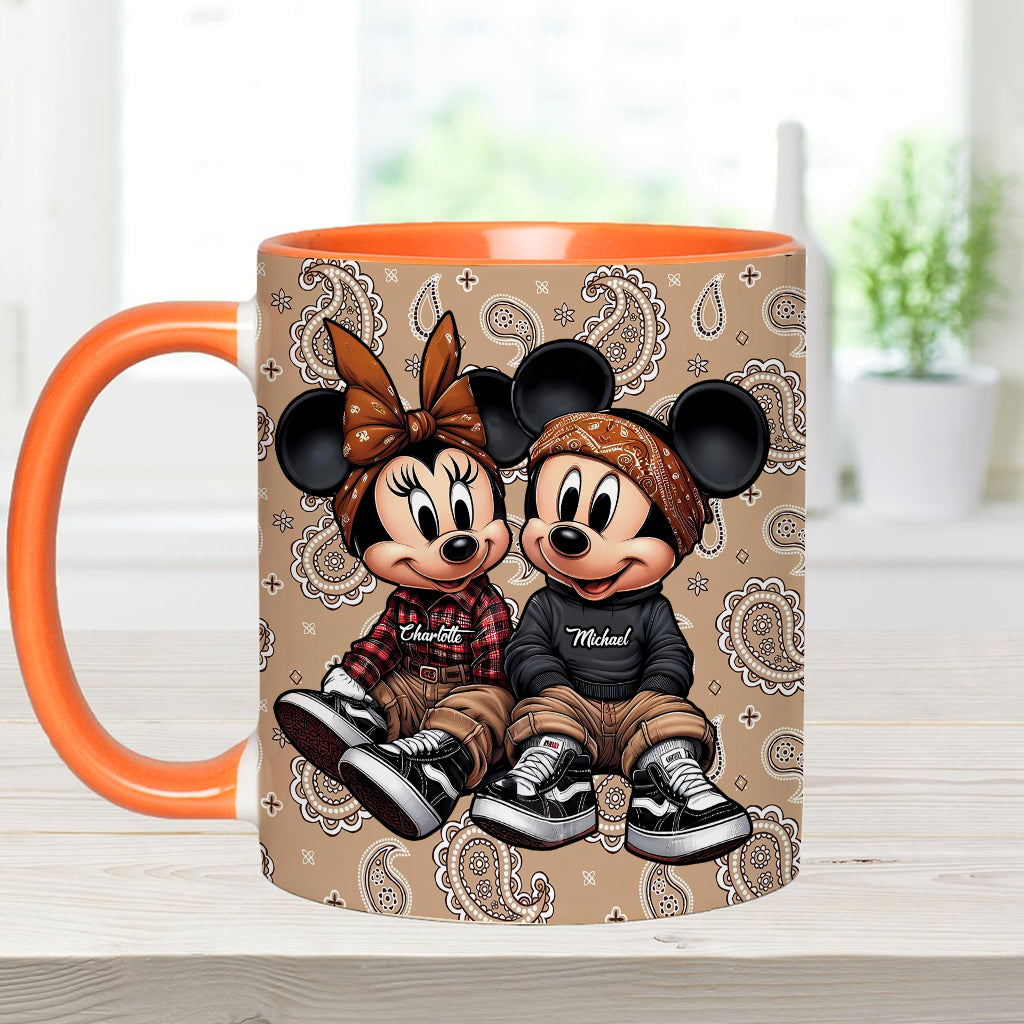 Personalized Mouse Couple Accent Mug Custom Name Gift for Anniversary Accent Mug GradoCreations