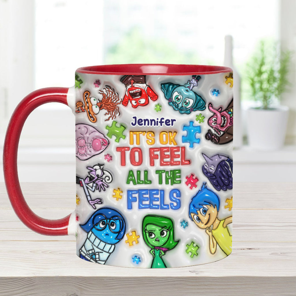 Personalized Autism Awareness Accent Mug for Kids | Custom Name Gift Accent Mug GradoCreations