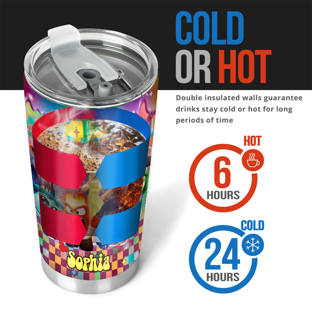 Personalized Tumbler with Custom Name & Colorful Design for Kids Tumbler GradoCreations