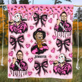 Personalized Horror Movie Fan Blanket Custom Gift for Birthday Halloween Blanket GradoCreations