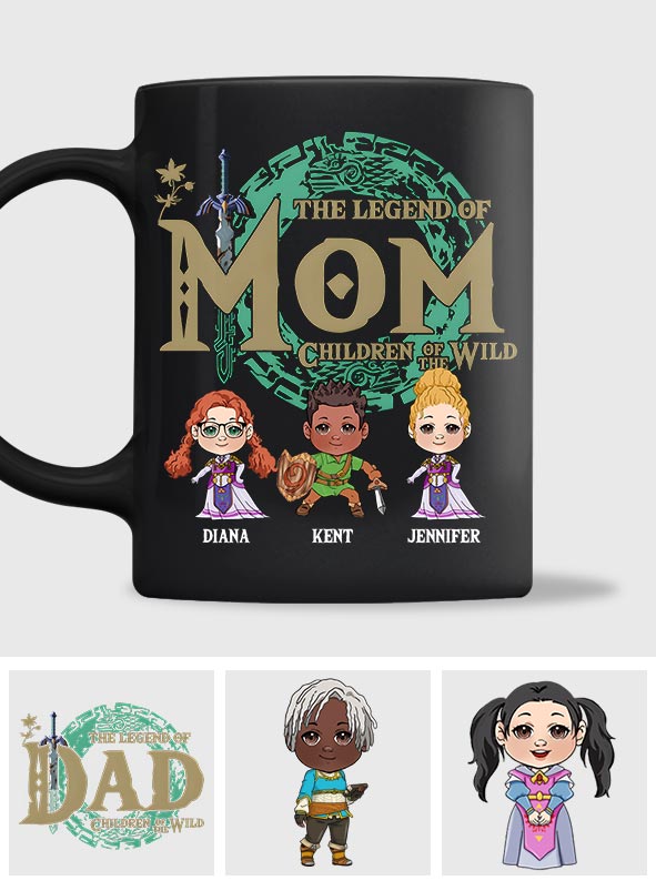 Personalized Legend of Mom Mug Custom Family Names Gift Mug GradoCreations