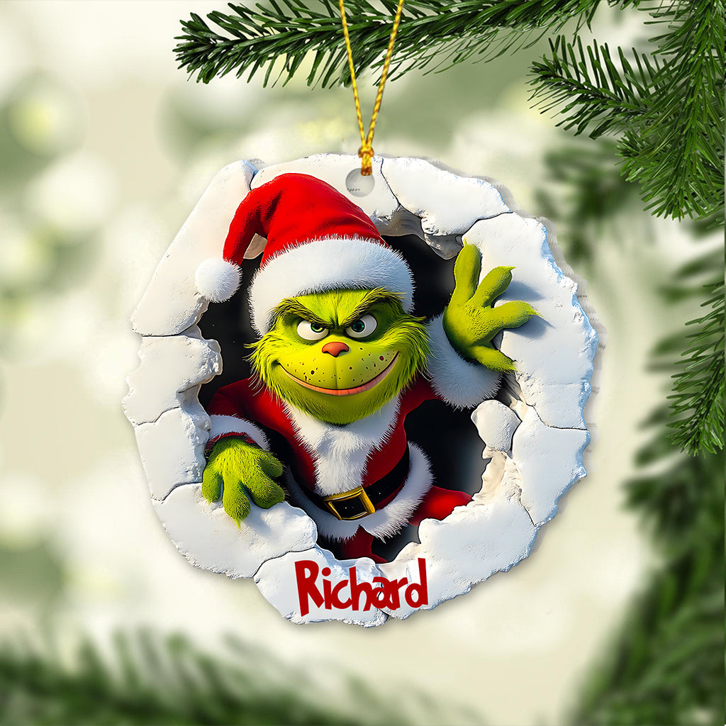 Personalized Grinch Christmas Ornament Custom Name Gift Ornament GradoCreations