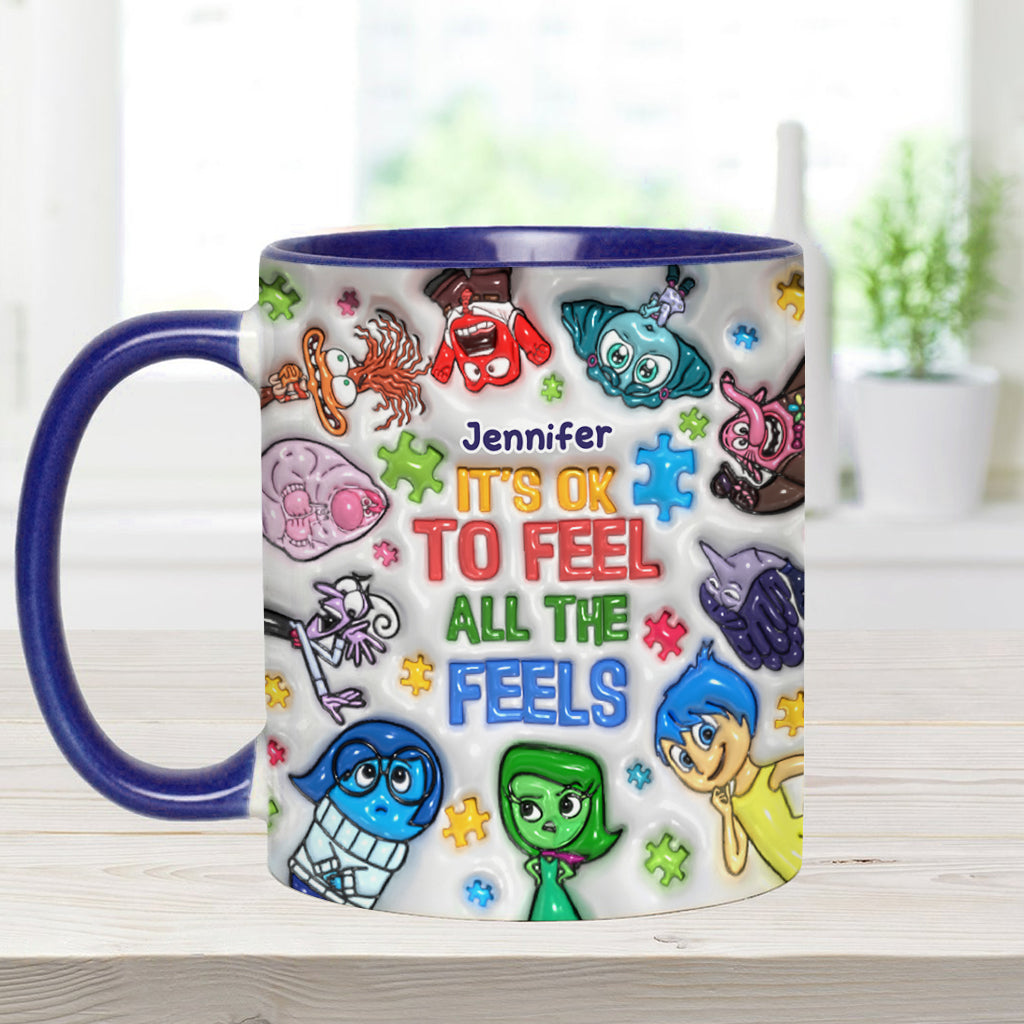Personalized Autism Awareness Accent Mug Custom Name Gift Accent Mug GradoCreations