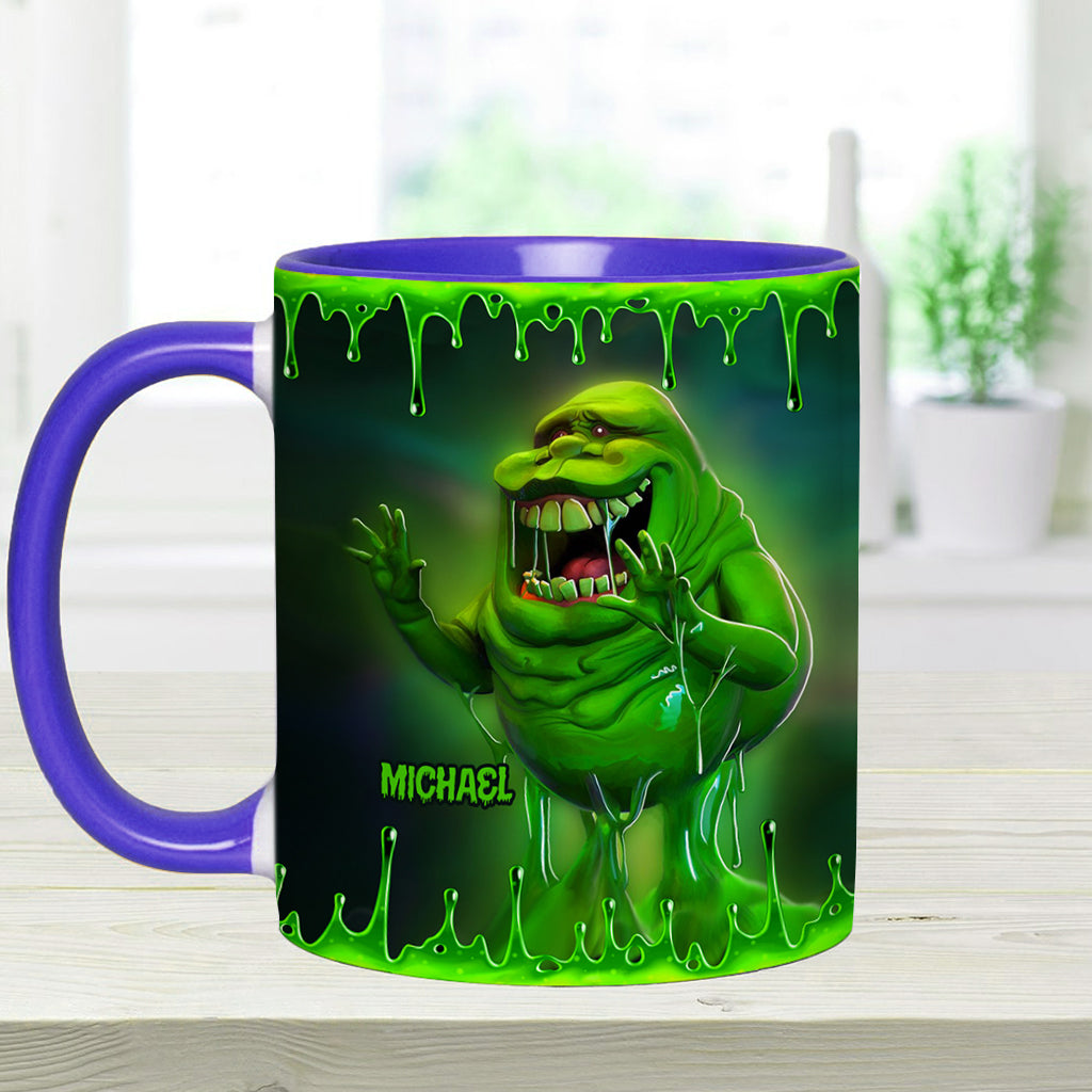 Personalized Green Ghost Accent Mug for Halloween & Birthdays Accent Mug GradoCreations