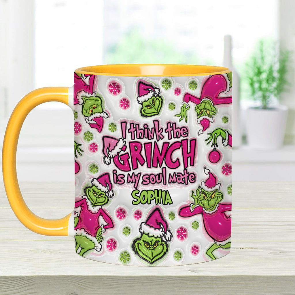 Personalized Grinch Accent Mug Custom Name Christmas Gift Accent Mug GradoCreations