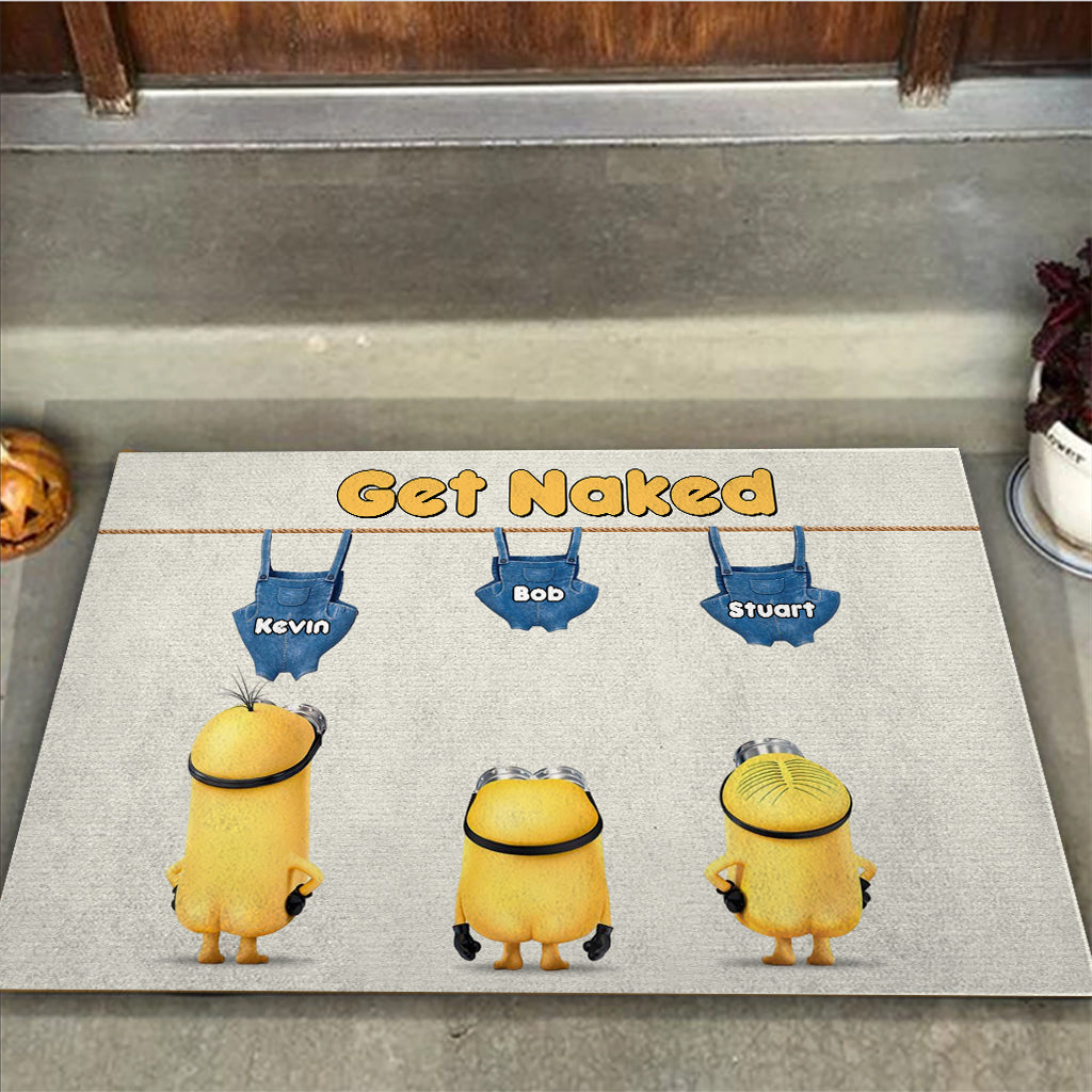 Personalized Get Naked Doormat with Custom Names | Fun Gift for Family Doormat GradoCreations