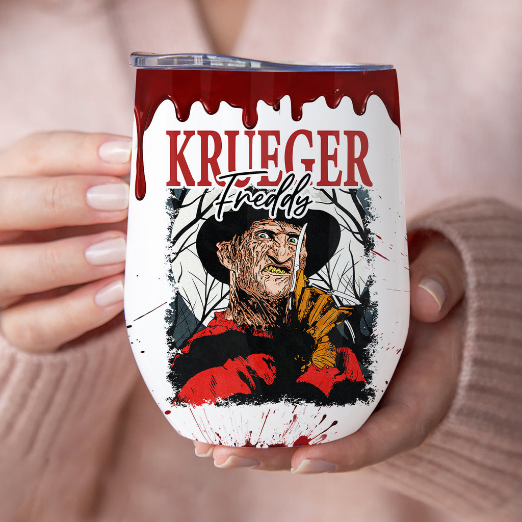 Personalized Halloween Horror Characters Wine Tumbler Gift Wine Tumbler GradoCreations