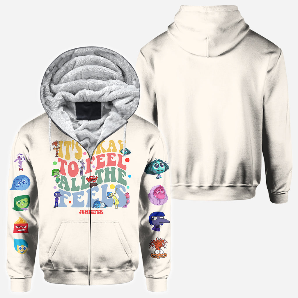Personalized All Over Shirt for Kids - It's Ok to Feel All the Feels Gift Idea All Over Shirt GradoCreations