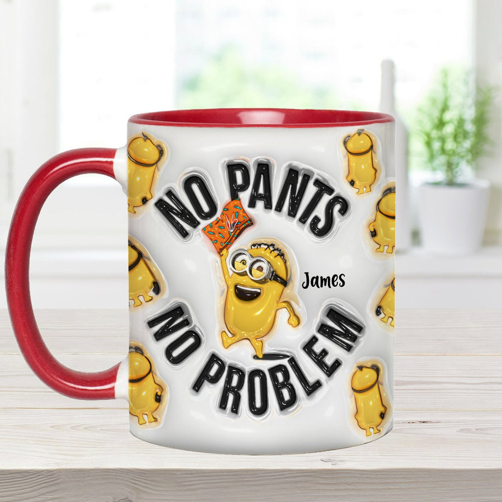 Personalized Minion Mug Custom Name No Pants No Problem Gift Accent Mug GradoCreations