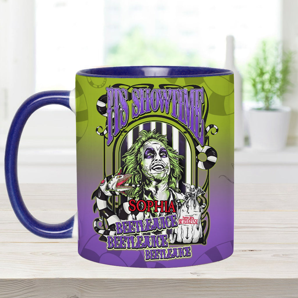 Personalized Beetlejuice Accent Mug Custom Name Halloween Gift Accent Mug GradoCreations
