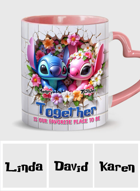 Personalized Heart Handle Mug Custom Names Couples Gift Heart Handle Mug GradoCreations