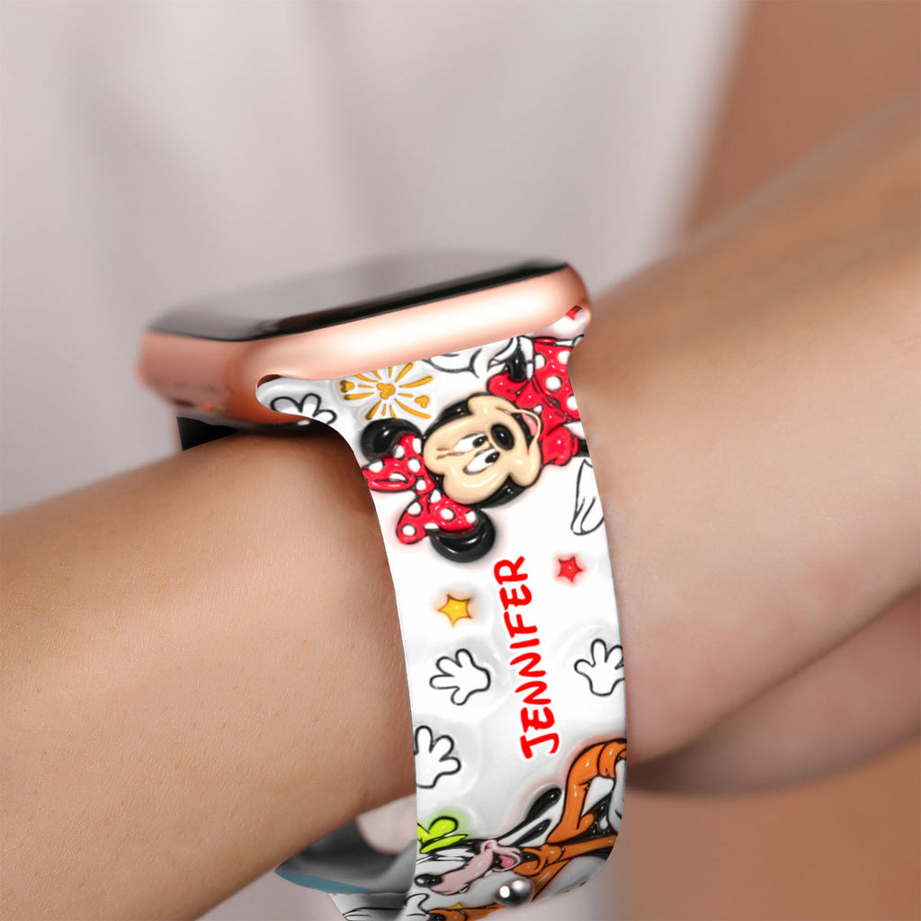 Personalized Puffy Mouse Ears Apple Watch Band Custom Name Gift Apple Watch Band GradoCreations