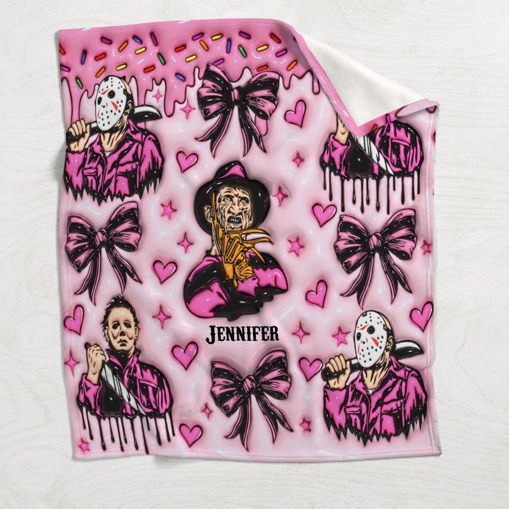 Personalized Horror Movie Fan Blanket Custom Gift for Birthday Halloween Blanket GradoCreations