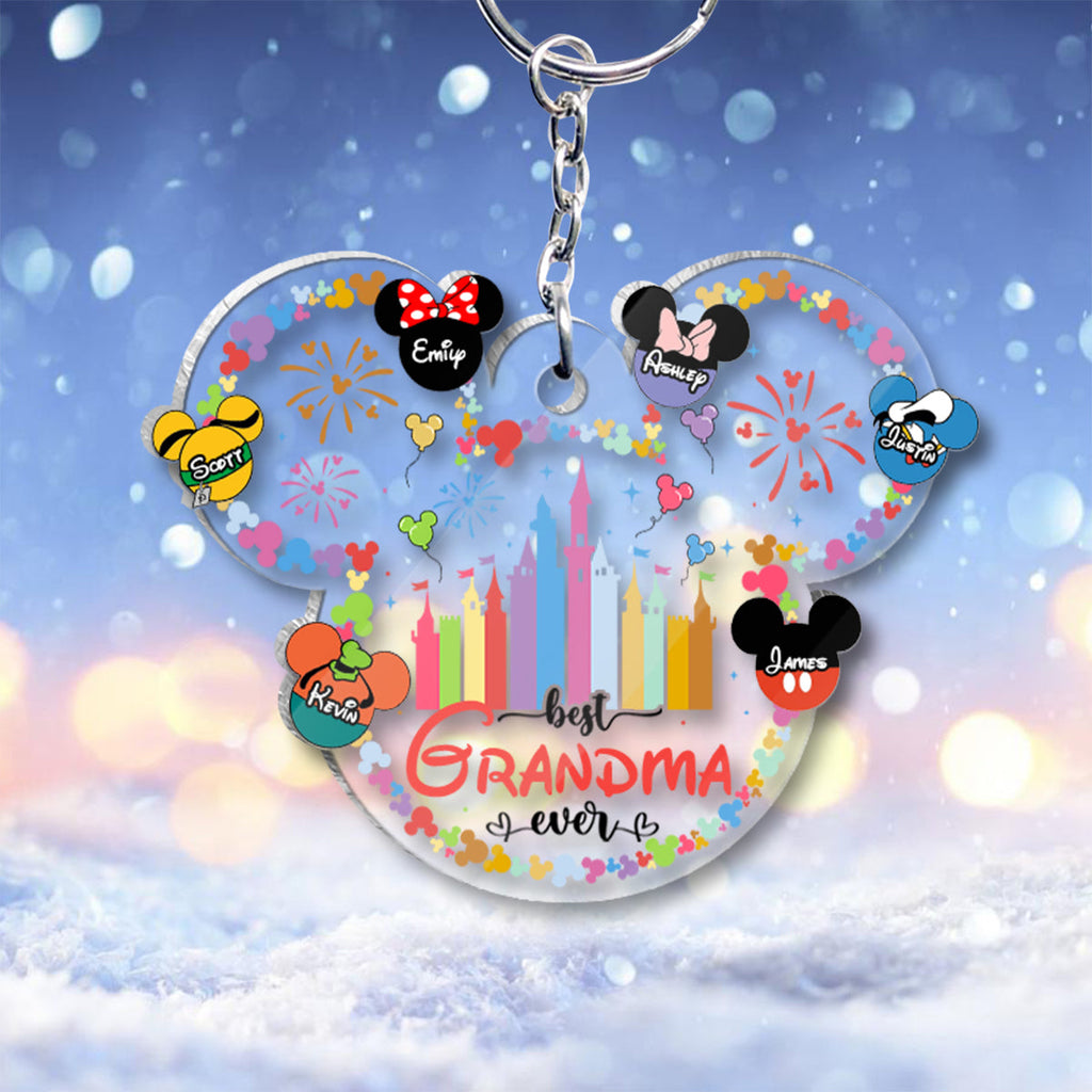 Personalized Best Grandma Ever Acrylic Keychain Gift One-sided Keychain GradoCreations