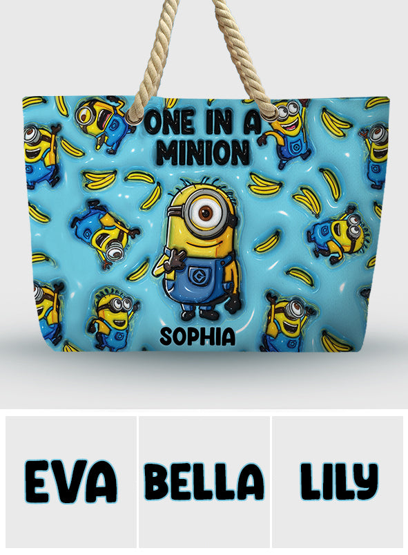 Personalized Canvas Beach Bag Custom Minions Design Gift Beach Bag GradoCreations