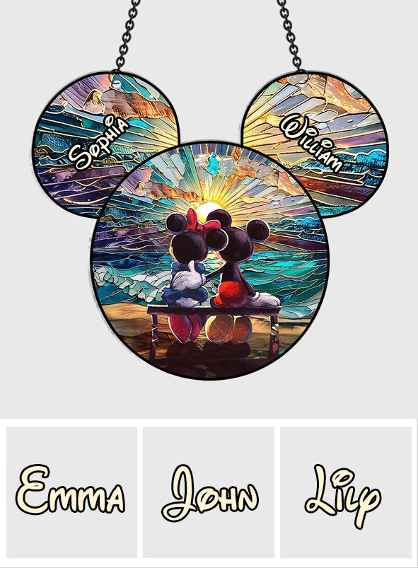 Personalized Beach Couple Suncatcher Ornament Gift for Home Window Hanging Suncatcher Ornament GradoCreations