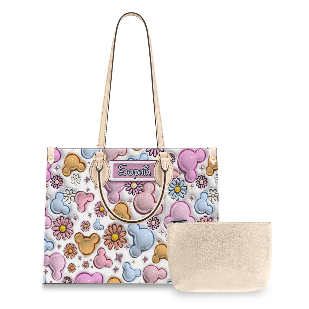 Personalized Leather Handbag with Disney Design for Her Leather Handbag GradoCreations