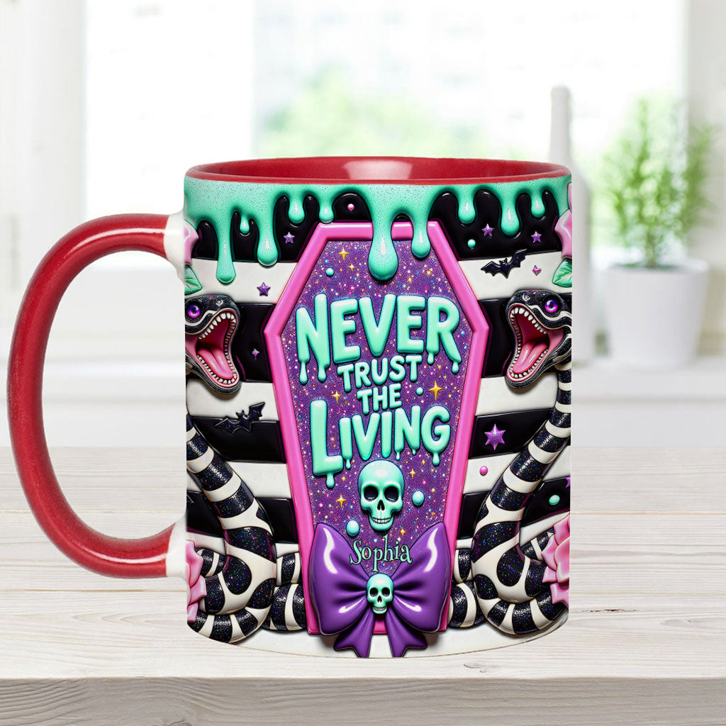 Personalized Accent Mug Never Trust The Living Gift for Couple Accent Mug GradoCreations