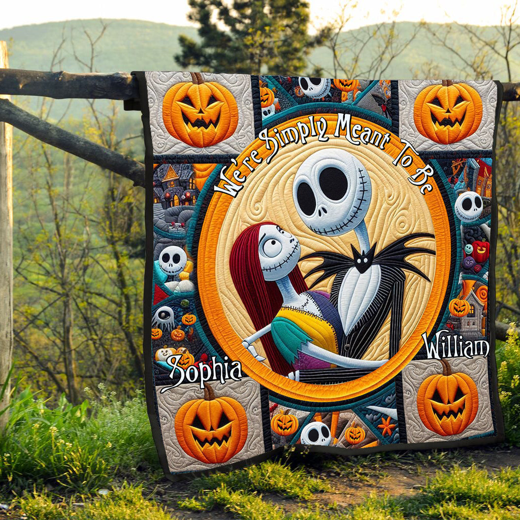 Personalized Nightmare Before Christmas Quilt for Couples - Custom Name Gift Quilt GradoCreations