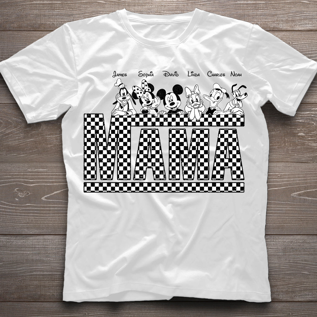 Personalized Vintage Checkered Mouse T-Shirt & Hoodie for Mom and Dad T-shirt & Hoodie GradoCreations
