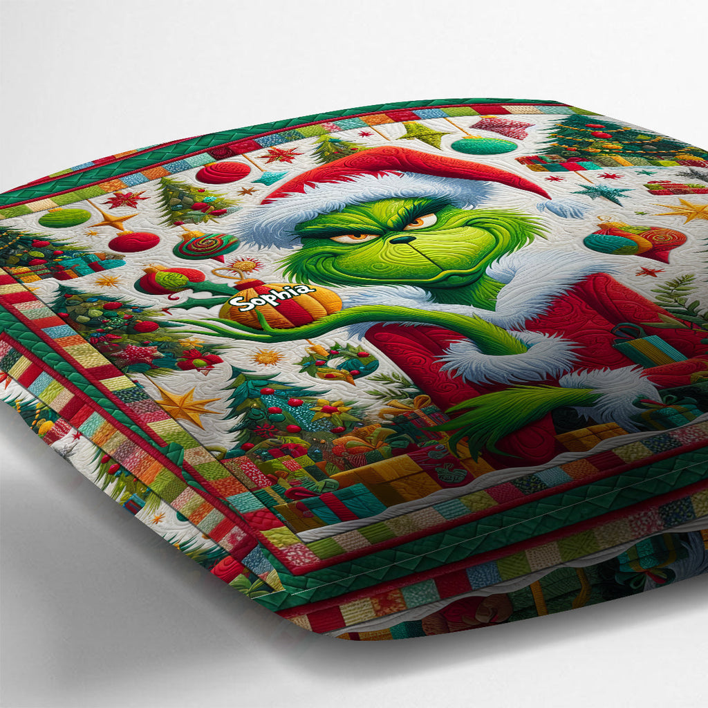 Personalized Grinchmas Throw Pillow Custom Name Christmas Gift Throw Pillow GradoCreations