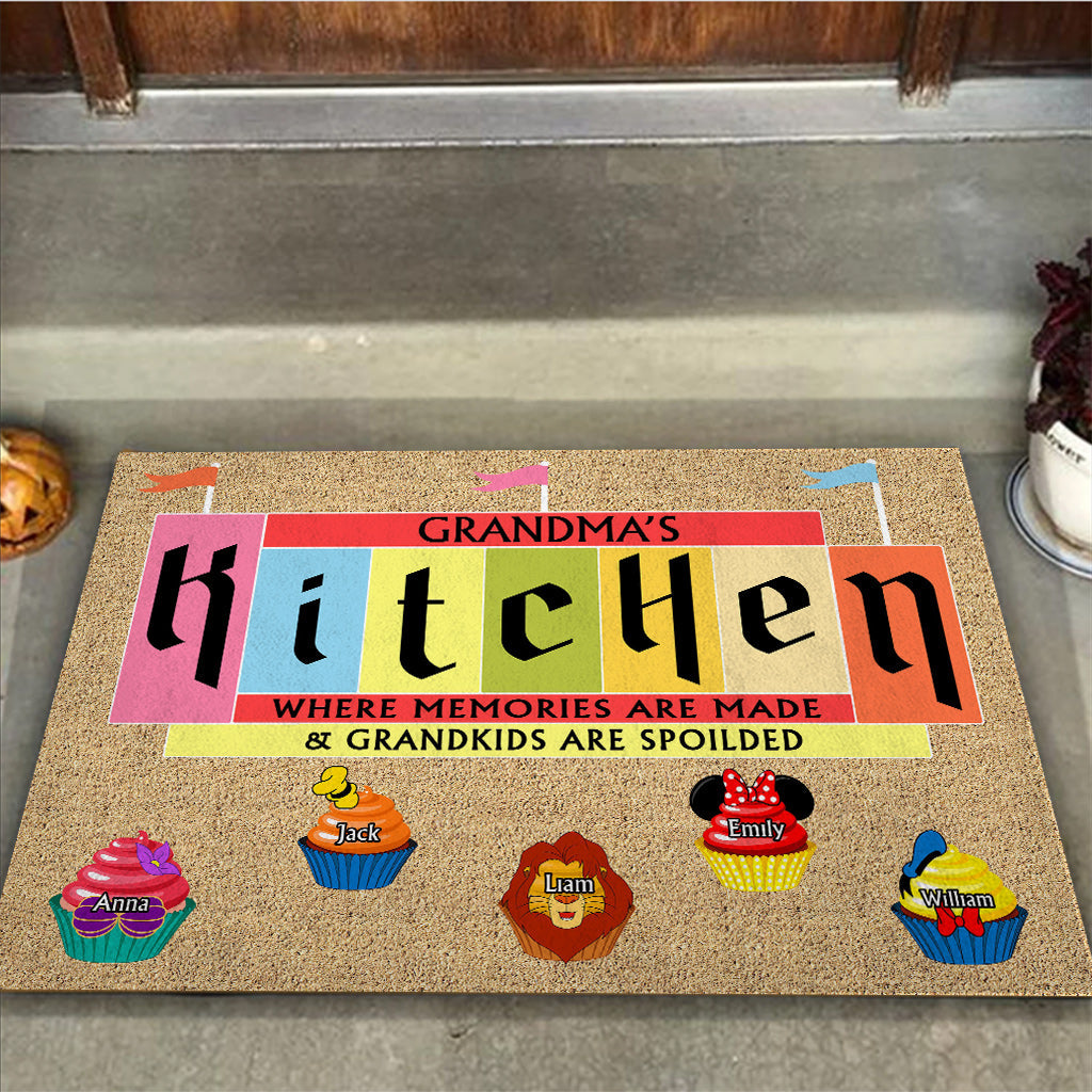 Personalized Grandma's Kitchen Doormat Custom Names Gift Doormat GradoCreations