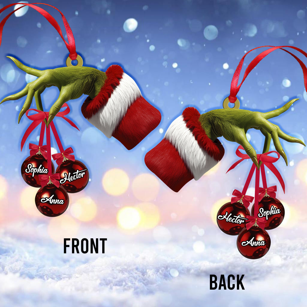 Personalized Grinch Family Ornament Custom Names for Christmas Ornament GradoCreations