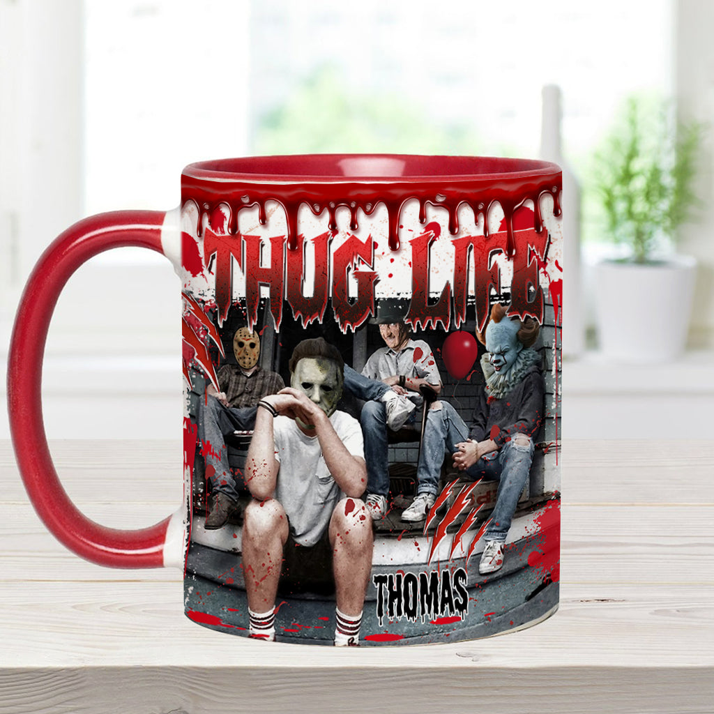 Personalized Thug Life Accent Mug Custom Name Gift for Halloween Accent Mug GradoCreations