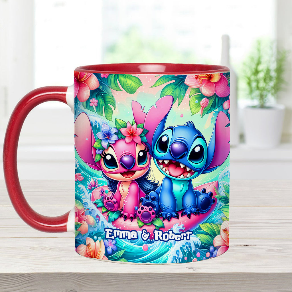 Personalized Ohana Accent Mug Custom Name Gift for Couple Accent Mug GradoCreations