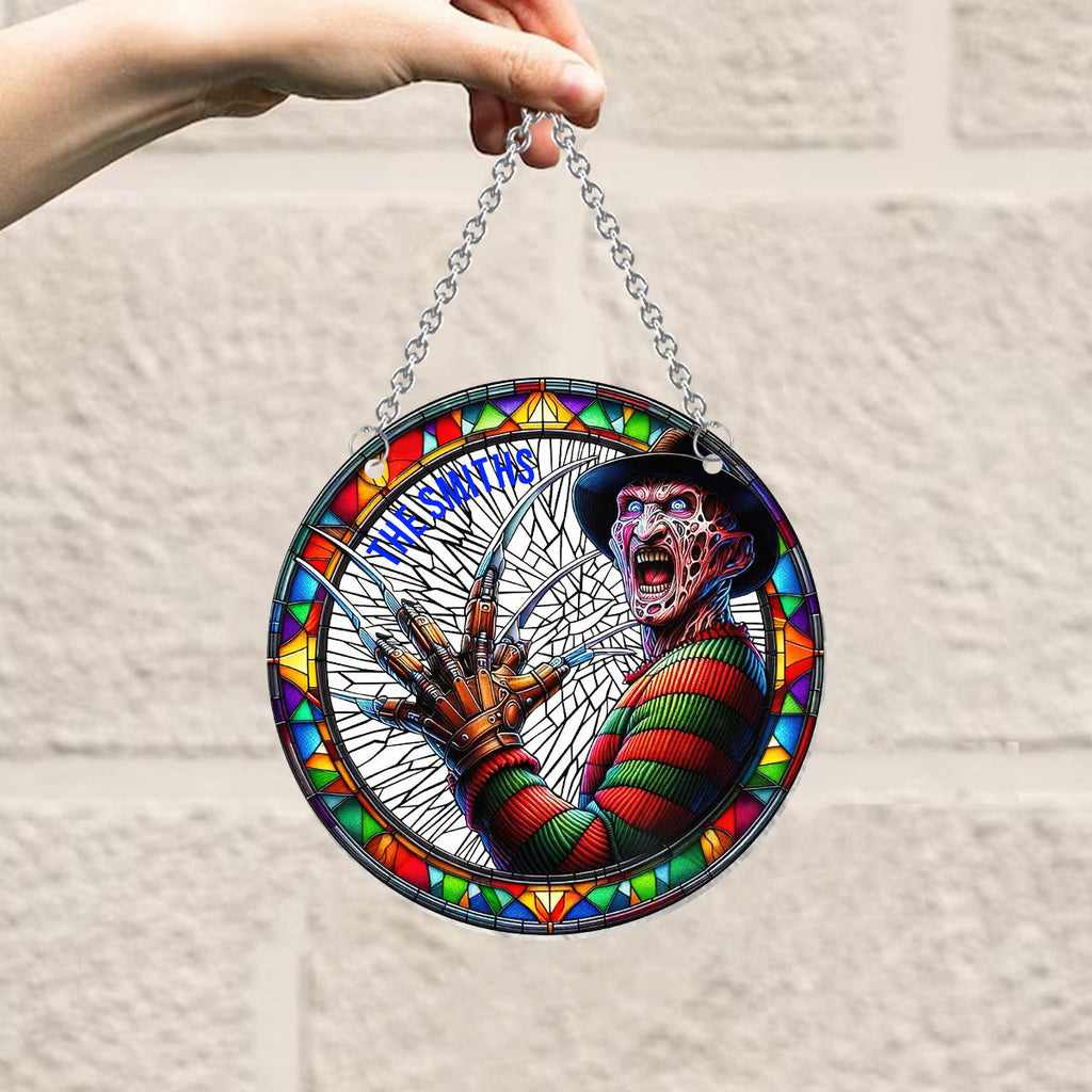 Personalized Halloween Suncatcher Ornament Unique Gift Decoration Window Hanging Suncatcher Ornament GradoCreations