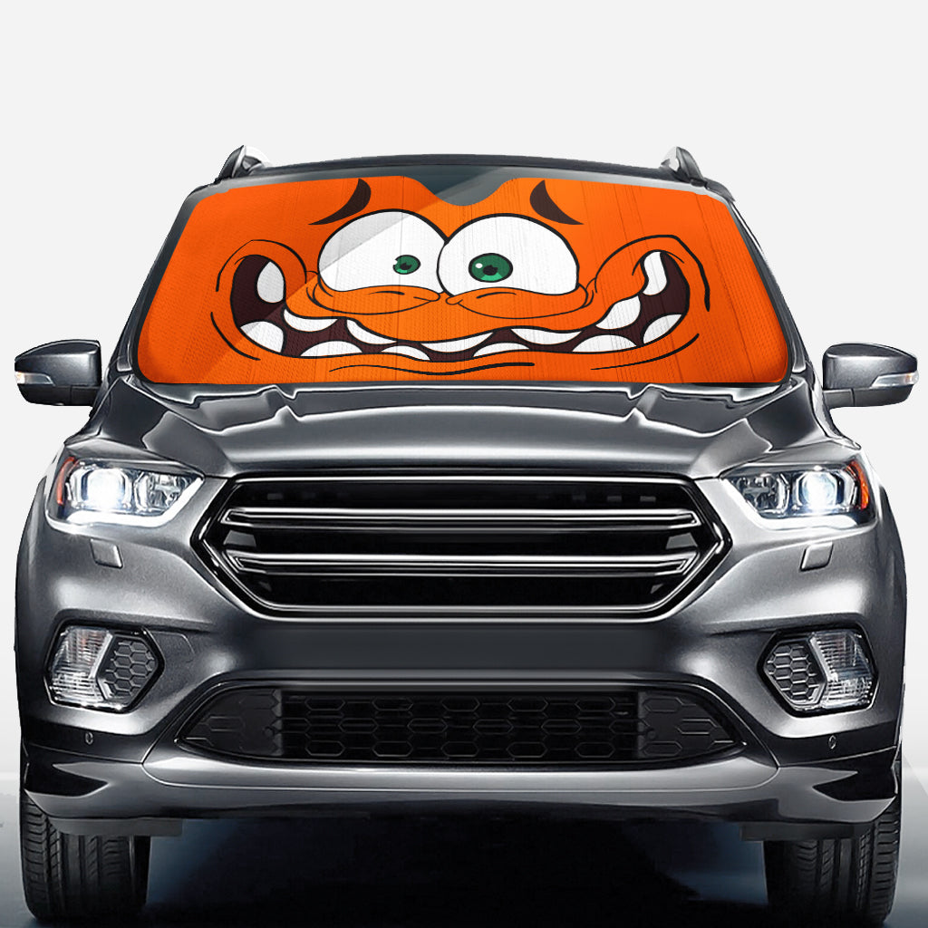 Personalized Funny Car Sunshade with Emotions for Vehicle Protection Car Sunshade GradoCreations