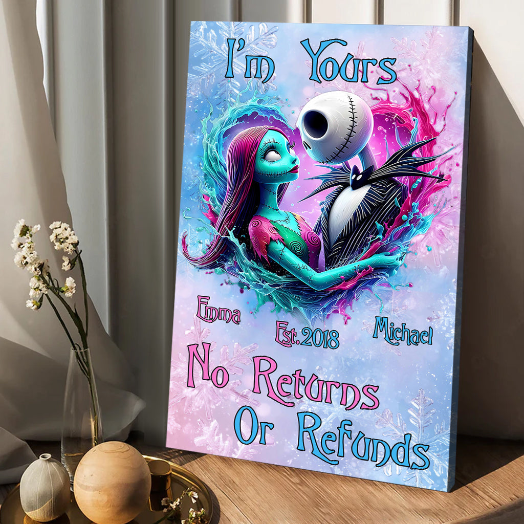 Personalized Nightmare Before Christmas Canvas Print Gift for Couples Canvas And Poster GradoCreations