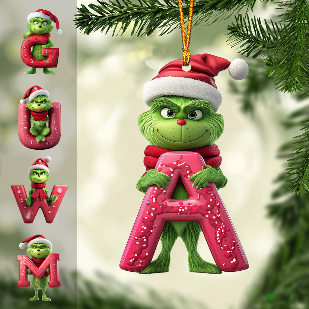 Personalized Grinch Christmas Ornament Custom Name Gift Ornament GradoCreations