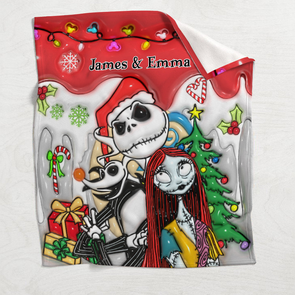 Personalized Nightmare Before Christmas Blanket Custom Name Gift Blanket GradoCreations