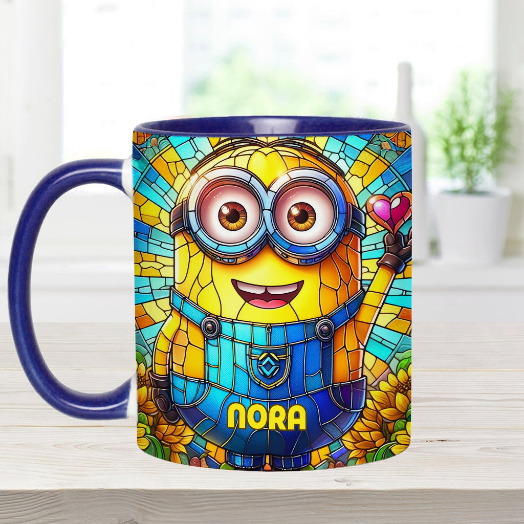 Personalized Minion Accent Mug Custom Name Gift for Kids Accent Mug GradoCreations