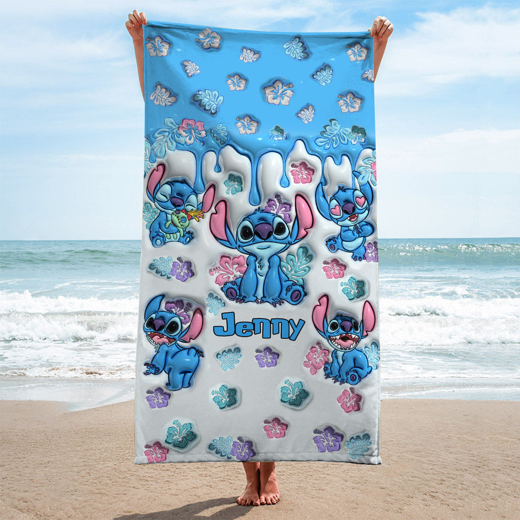 Personalized Ohana Beach Towel Custom Name Gift for Family Beach Towel GradoCreations
