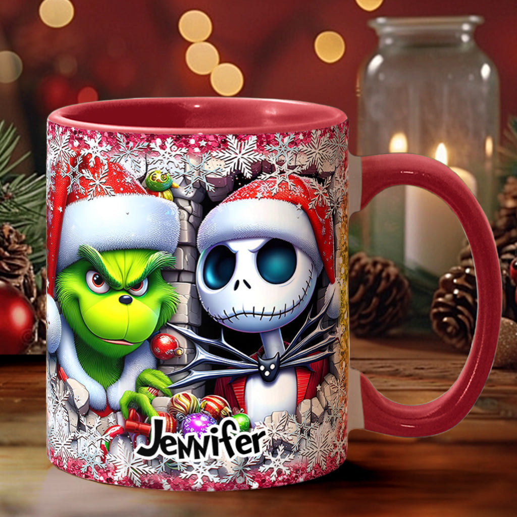 Personalized Nightmare Christmas Accent Mug Custom Name Gift Accent Mug GradoCreations
