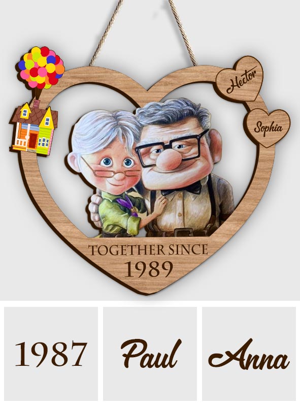 Personalized Heart-Shaped Wood Sign Custom Couple Gift Wood Sign GradoCreations