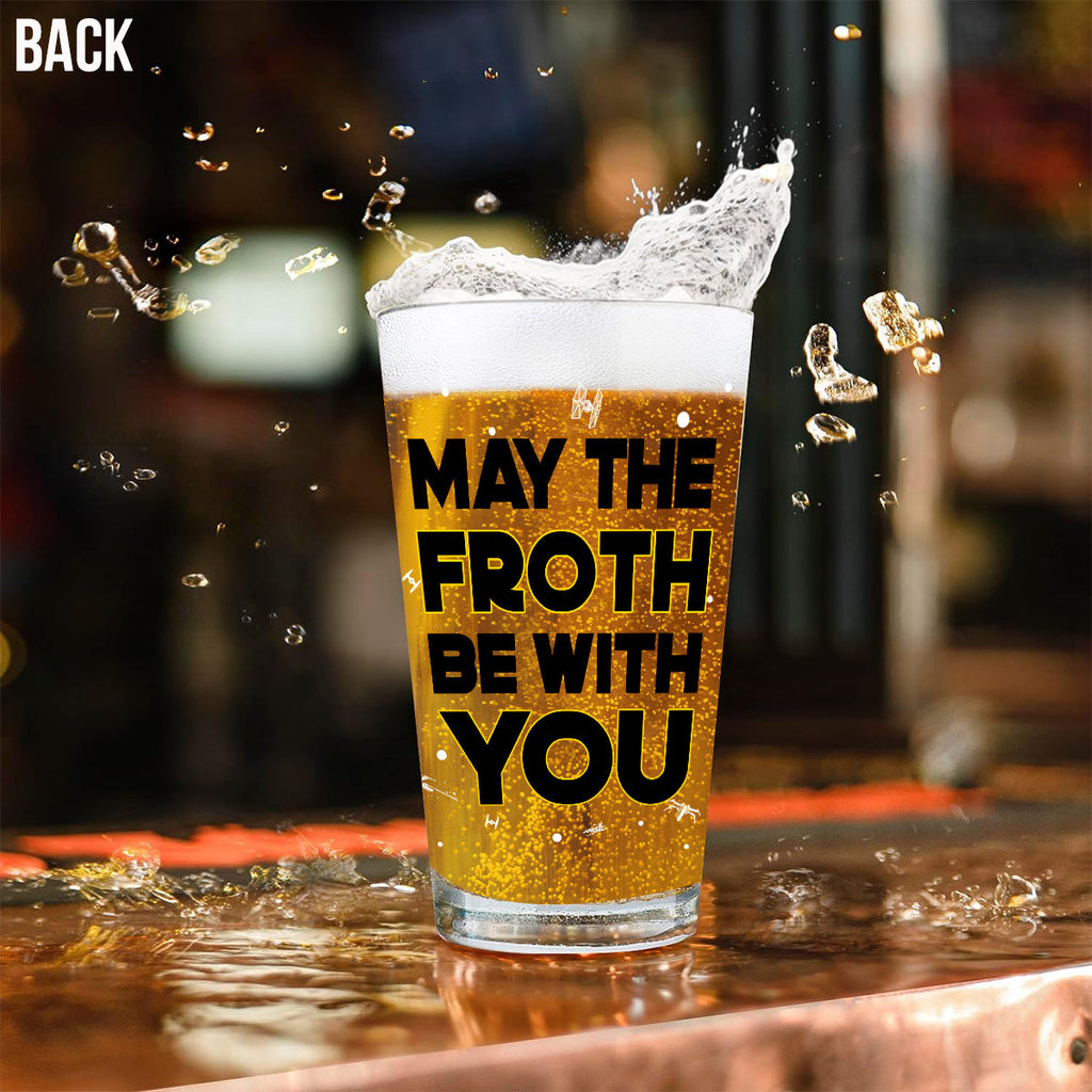 Personalized Beer Glass with Star Wars Theme Custom Name Gift for Dad Beer Glass GradoCreations