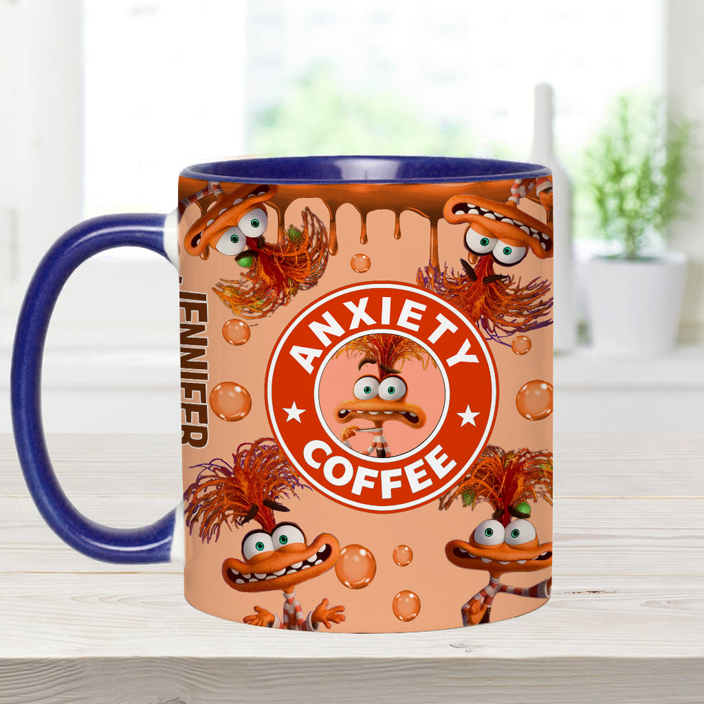 Personalized Accent Mug Custom Name Anxiety Coffee Gift Accent Mug GradoCreations