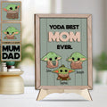 Personalized Yoda Best Mom Ever 2 Layered Wood Sign Gift 2 Layered Wood Sign GradoCreations