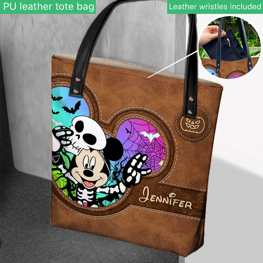 Personalized Halloween Mouse Tote Bag Custom Name Gift Tote Bag GradoCreations