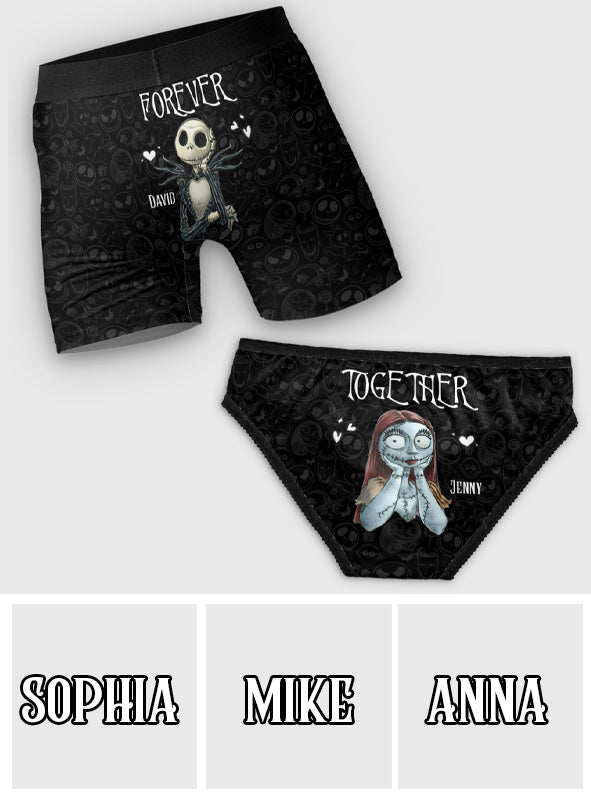 Personalized Lace Border Women Briefs & Men's Boxer Briefs Custom Name Gift for Couples Lace Border Women Briefs And Men’s Boxer Briefs GradoCreations