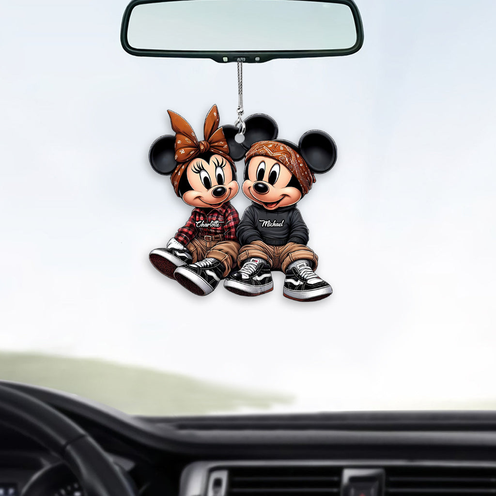 Personalized Couple Mouse Car Ornament Custom Names Gift Car Ornament GradoCreations